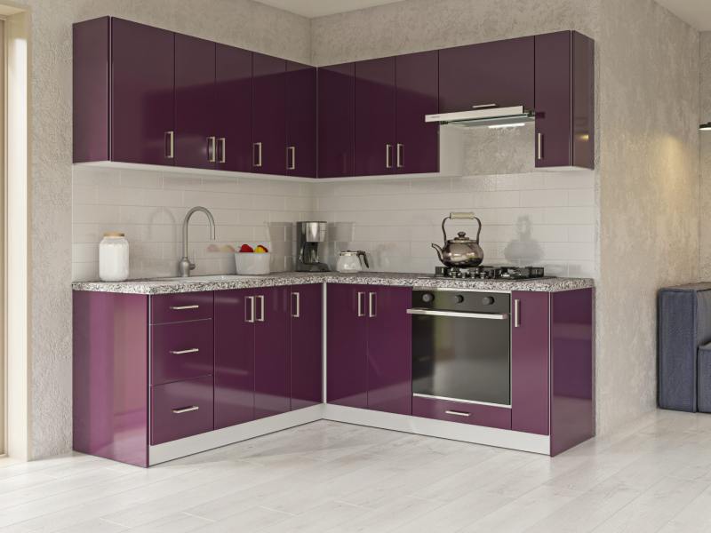 رنگ کابینت ام دی اف بنفش مدرن