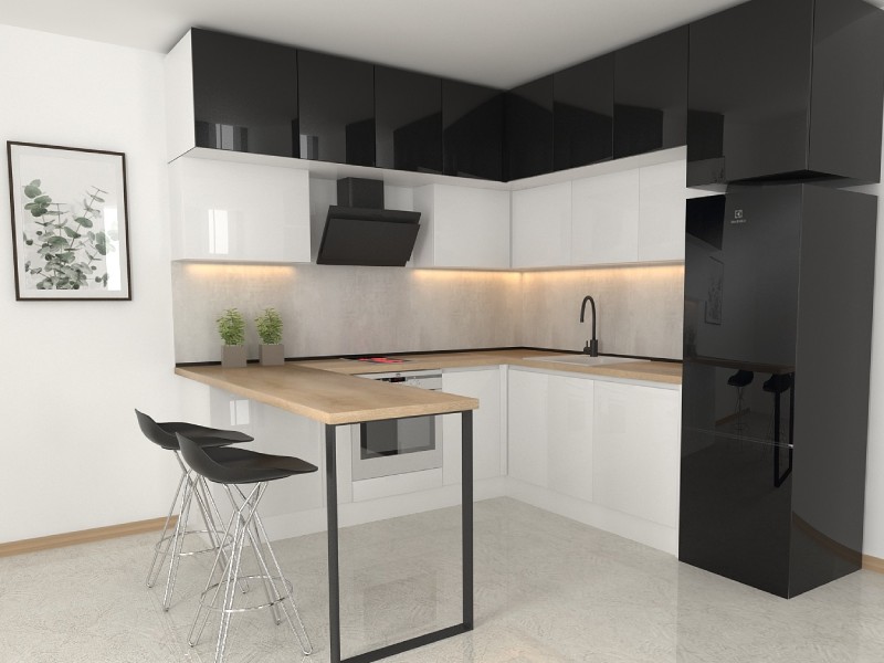 رنگ کابینت ام دی اف سفید مشکی